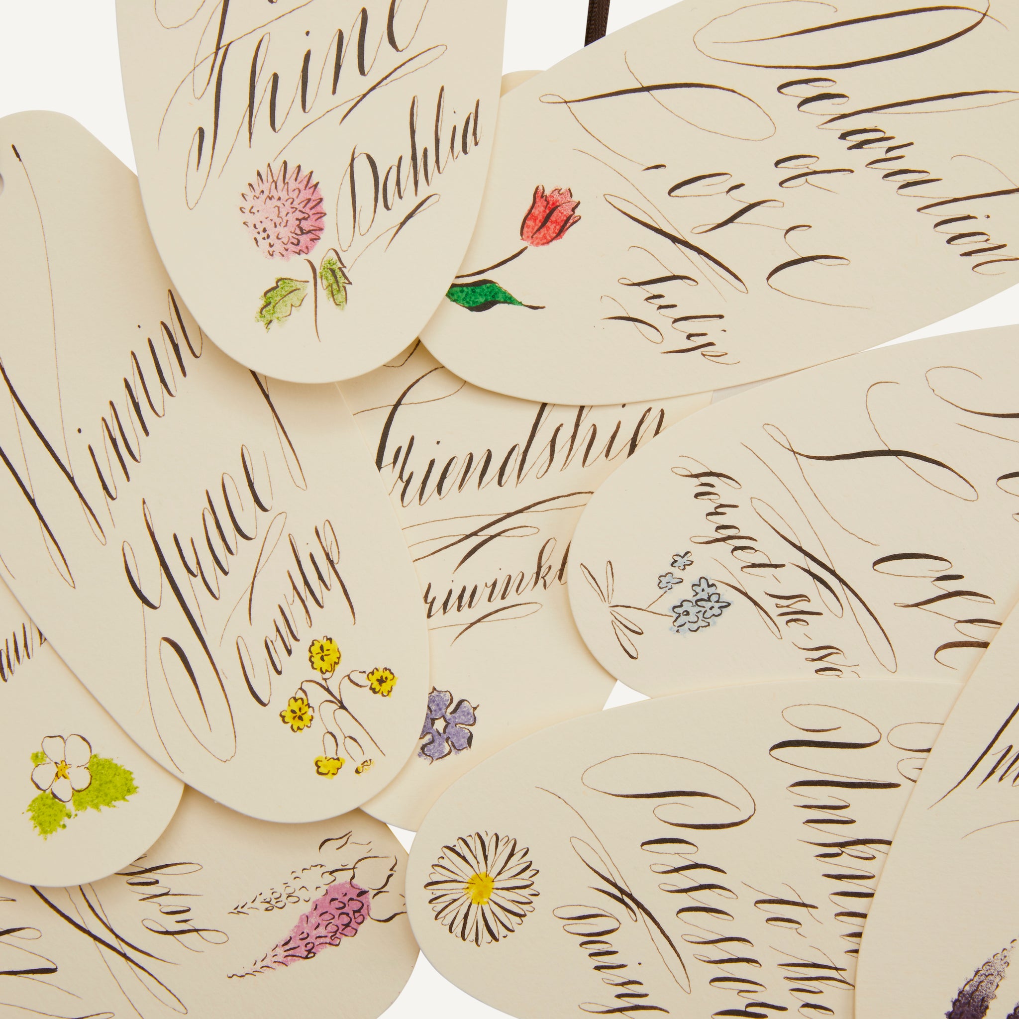 CALLIGRAPHY FLOWER TAG