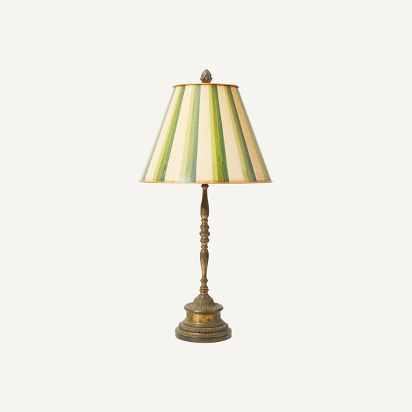 ANTIQUE TURNED BRASS LAMP