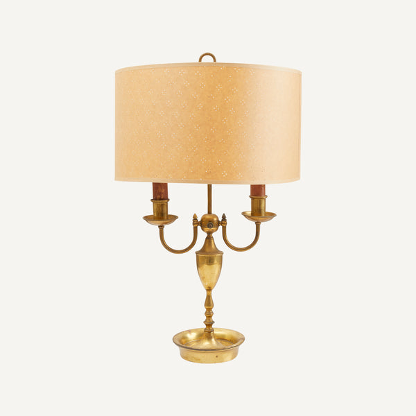 ANTIQUE BRASS CANDLESTICK LAMP