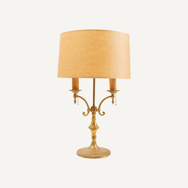 ANTIQUE BRASS CANDLESTICK LAMP