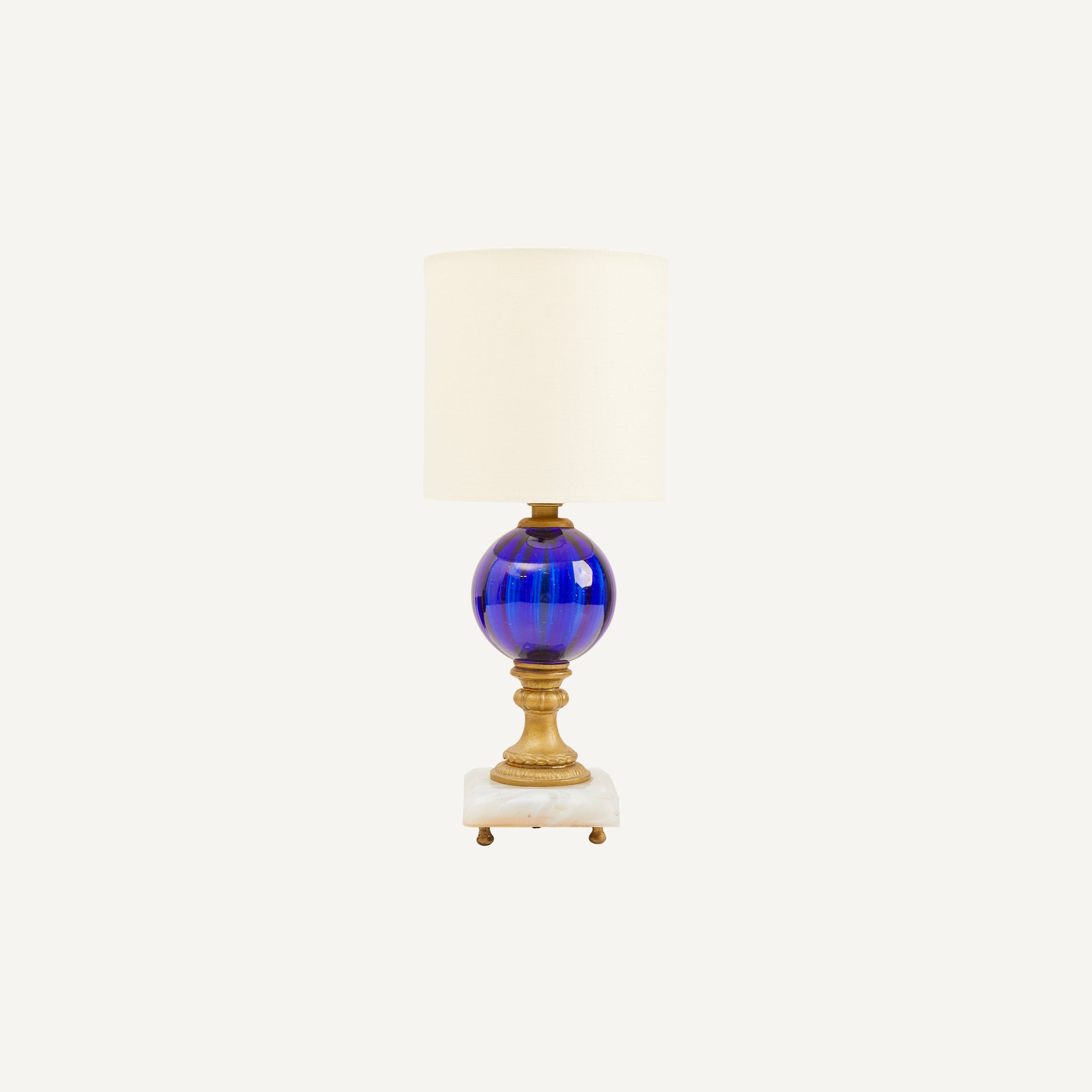 ANTIQUE COBALT GLASS LAMP