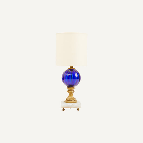 ANTIQUE COBALT GLASS LAMP