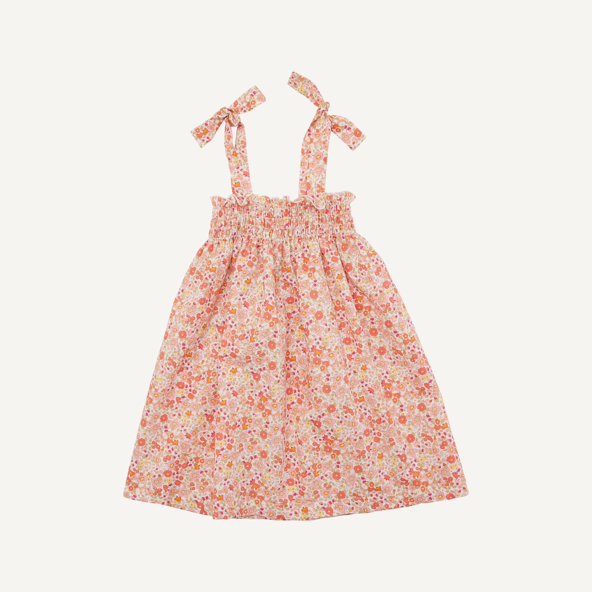 PLAIN GOODS TIE SHOULDER DRESS