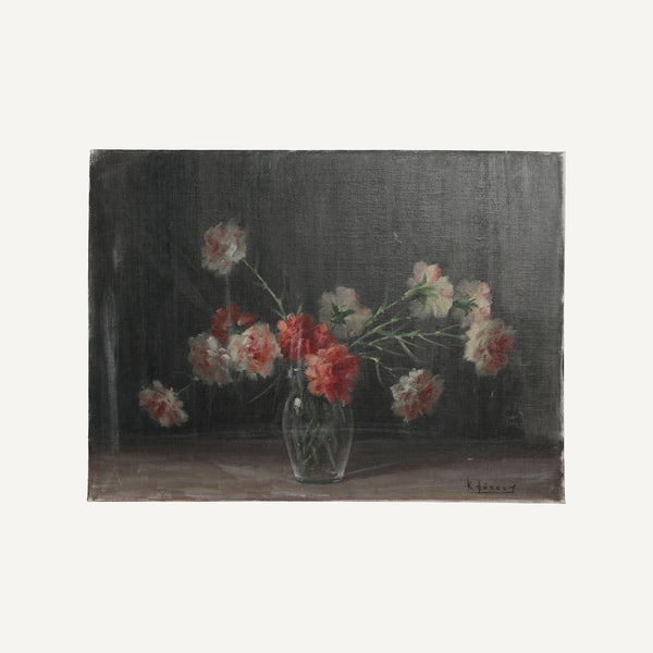 VINTAGE CARNATION STILL LIFE PAINTING