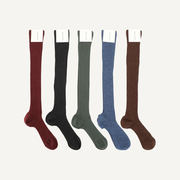 MARIA LA ROSA WOOL KNEE-HIGH RIBBED SOCKS