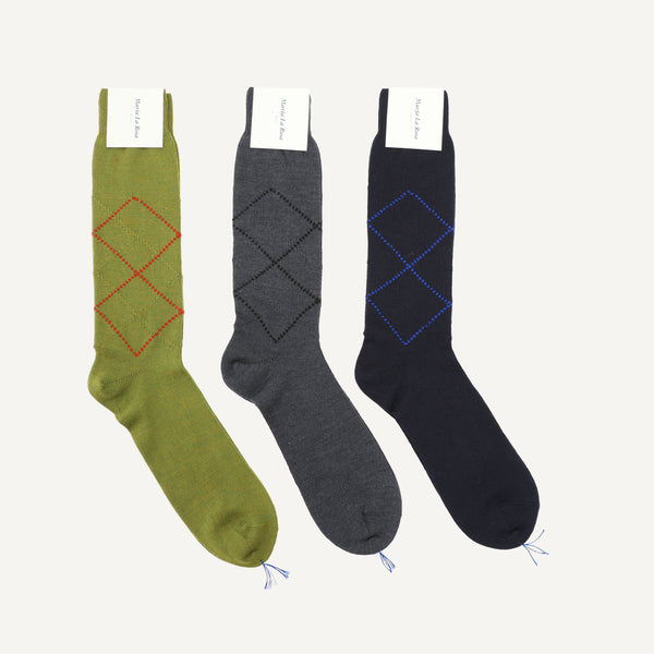 MARIA LA ROSA MEN'S ARGYLE SOCKS