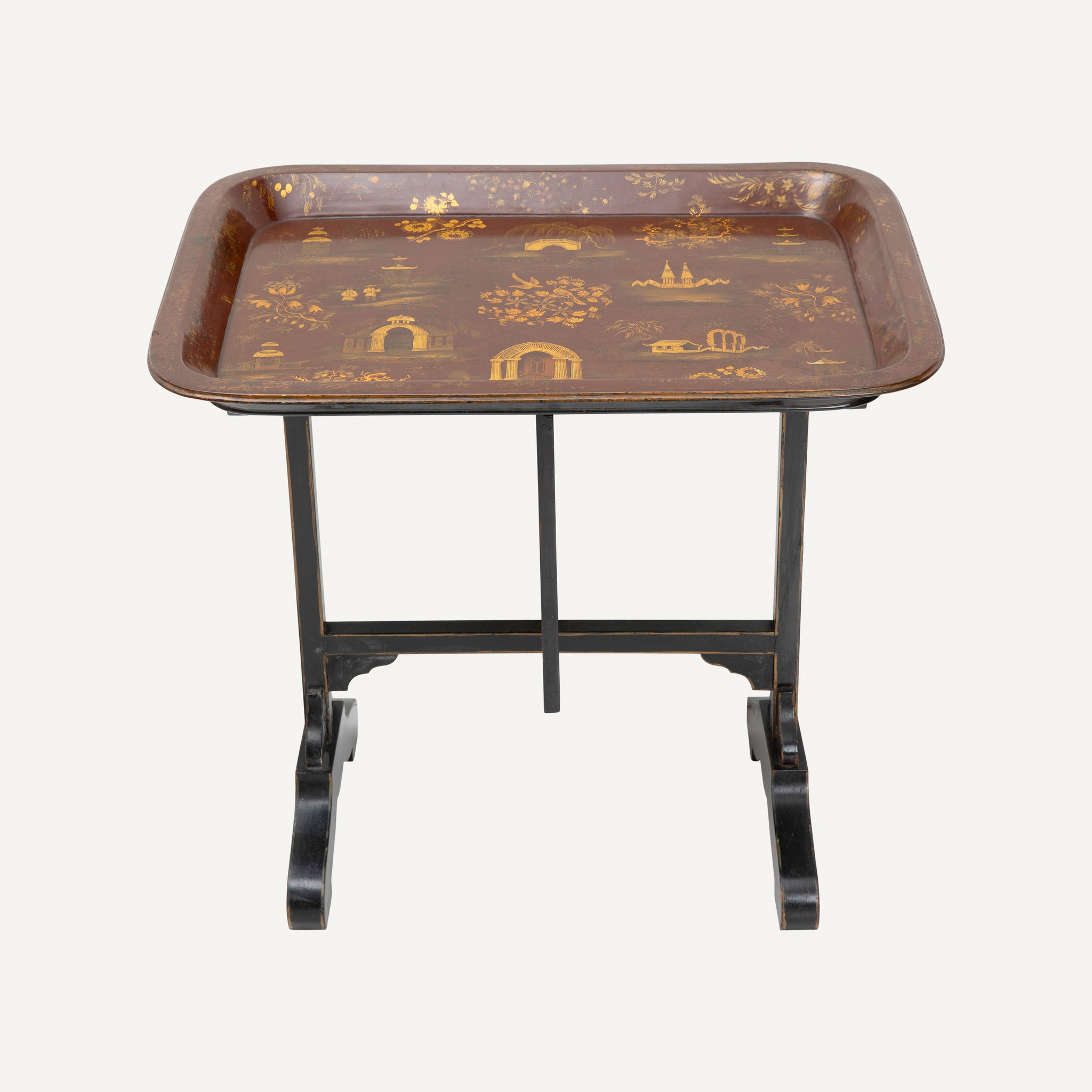 ANTIQUE TOLE TRAY TABLE