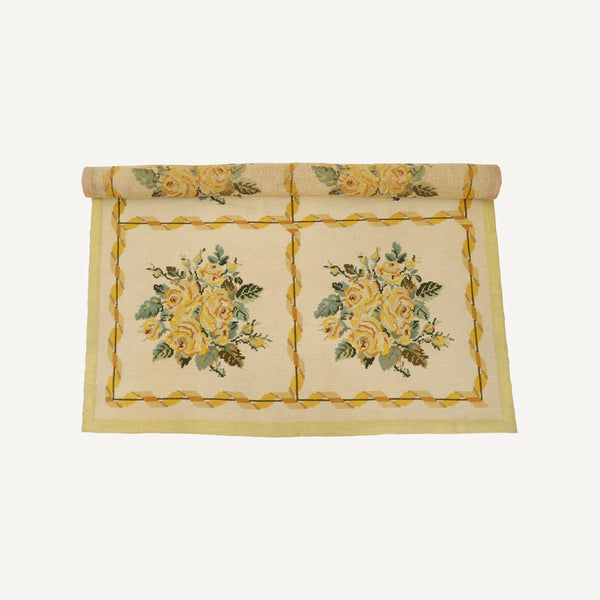 VINTAGE PORTUGUESE NEEDLEPOINT RUG