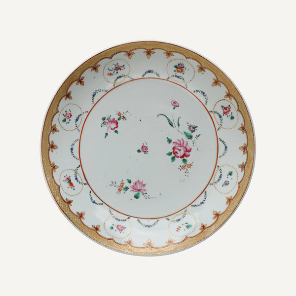 ANTIQUE CHINESE EXPORT FAMILLE ROSE DISH