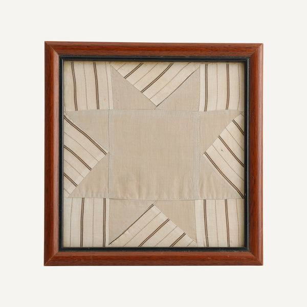 ANTIQUE FRAMED QUILT FRAGMENT