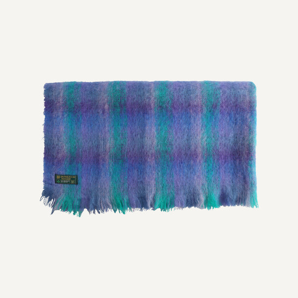 VINTAGE MOHAIR PLAID THROW