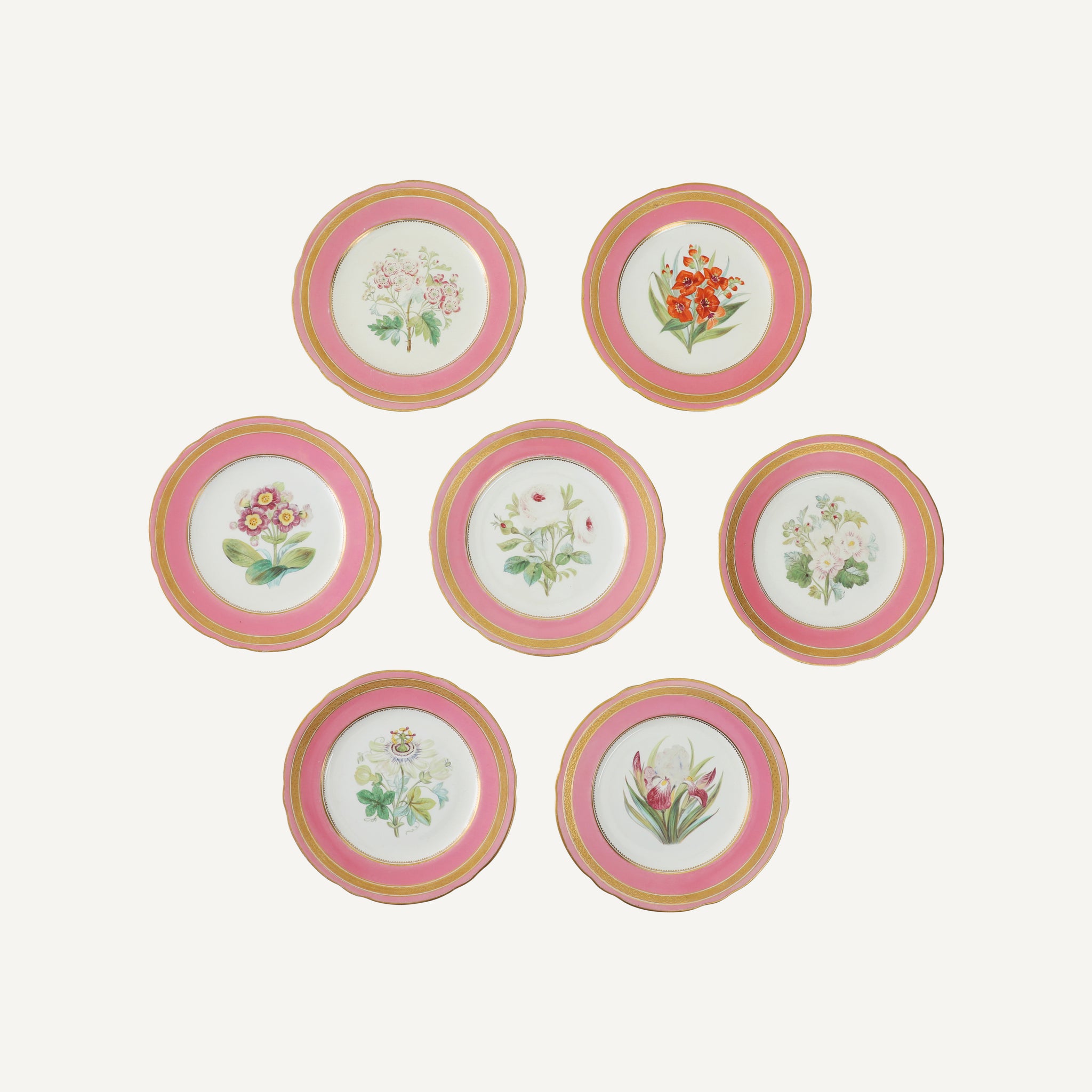 ANTIQUE ENGLISH HAND PAINTED PLATES