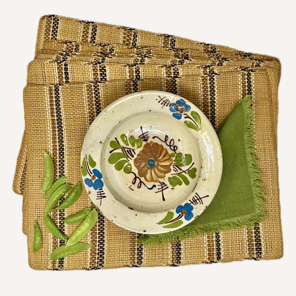 HANDWOVEN STRIPED STRAW PLACEMATS