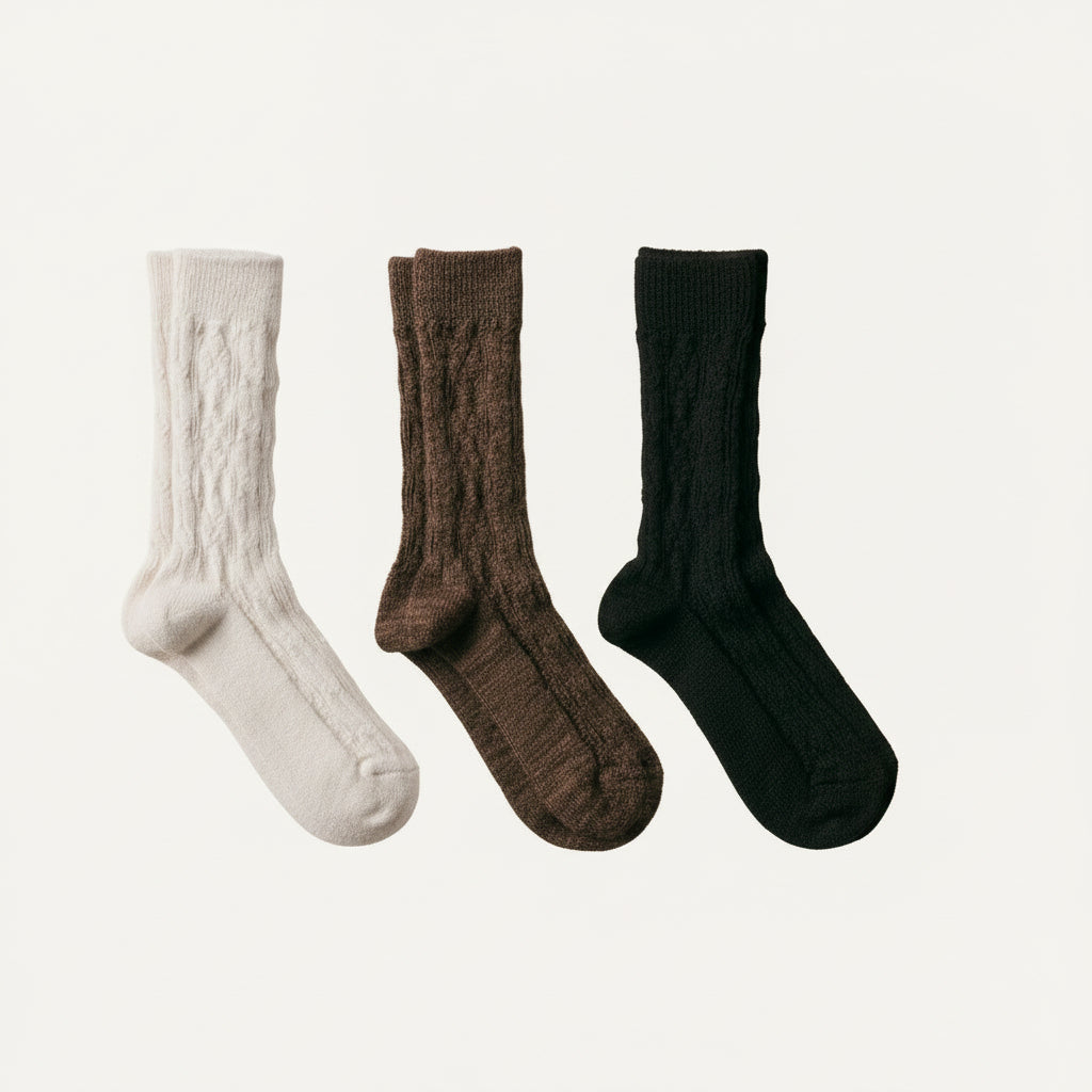 ALPACA CABLE KNIT SOCKS