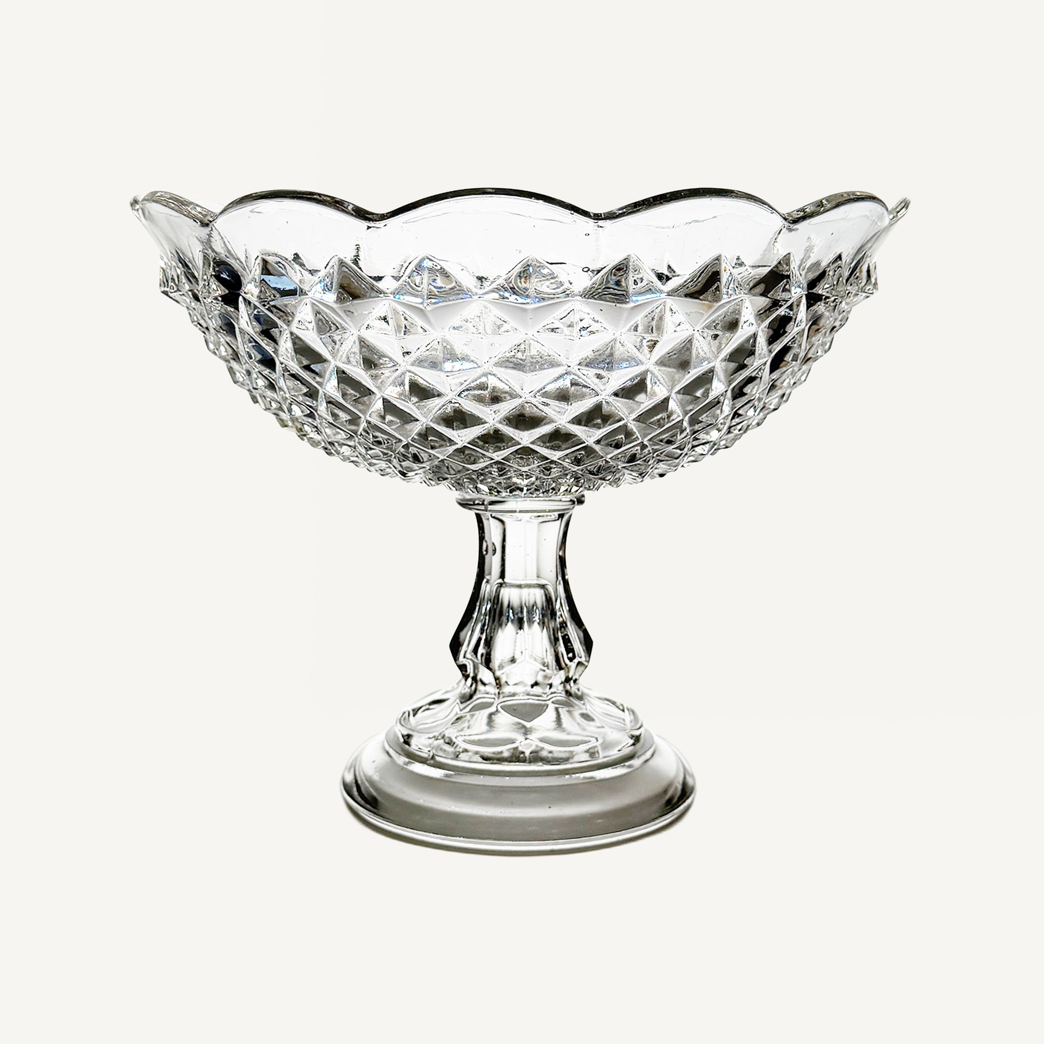 ANTIQUE GLASS COMPOTE
