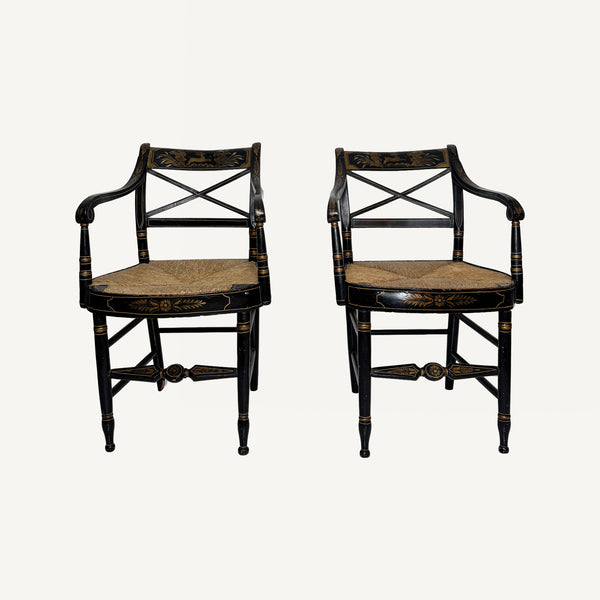 ANTIQUE PAINTED FEDERAL ARM CHAIRS