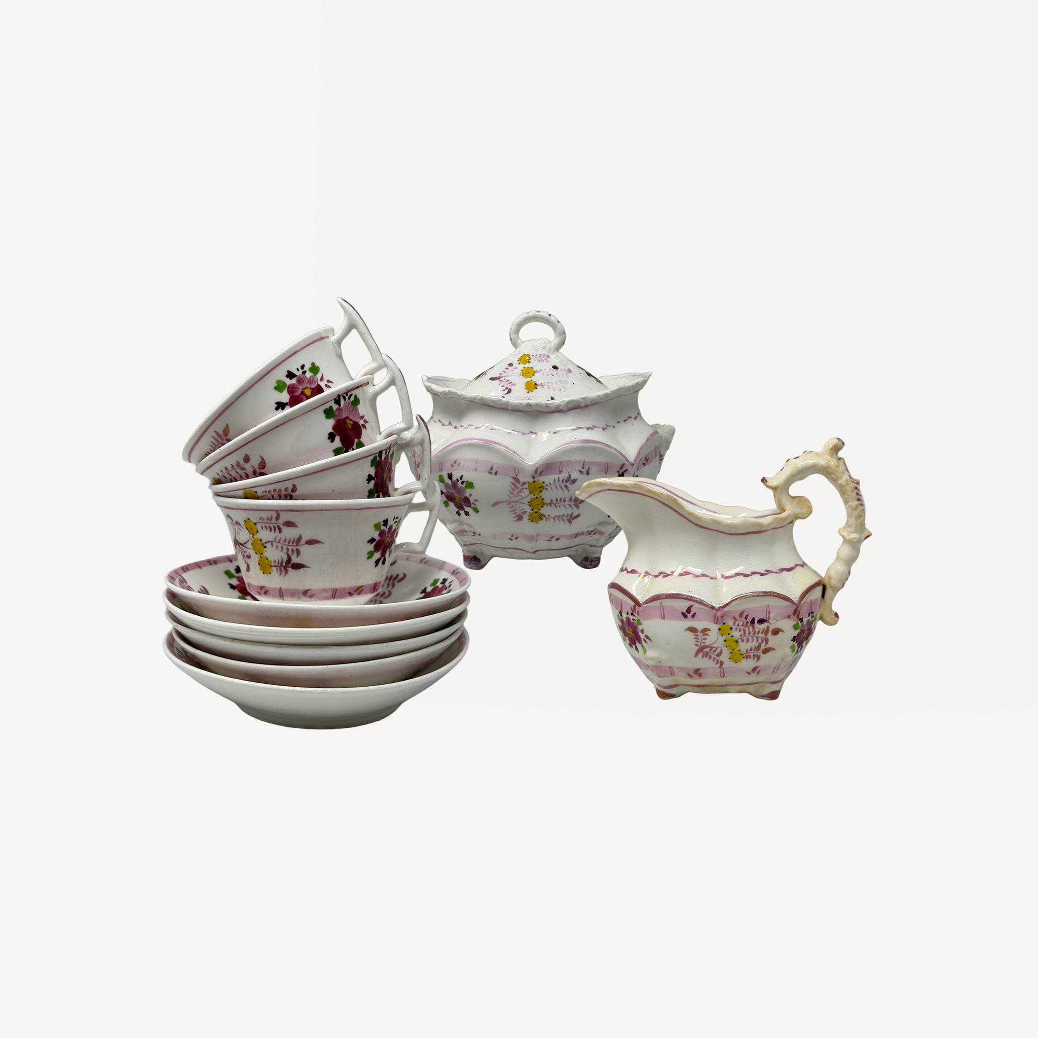 ANTIQUE PINK LUSTRE TEA SET