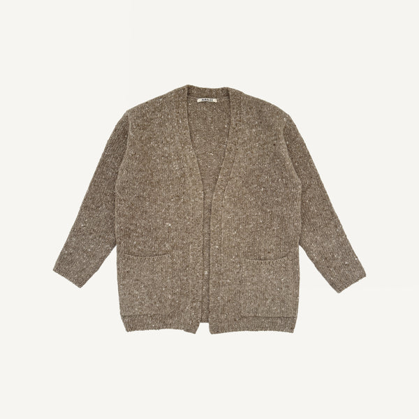 AURALEE HOMESPUN TWEED KNIT CARDIGAN
