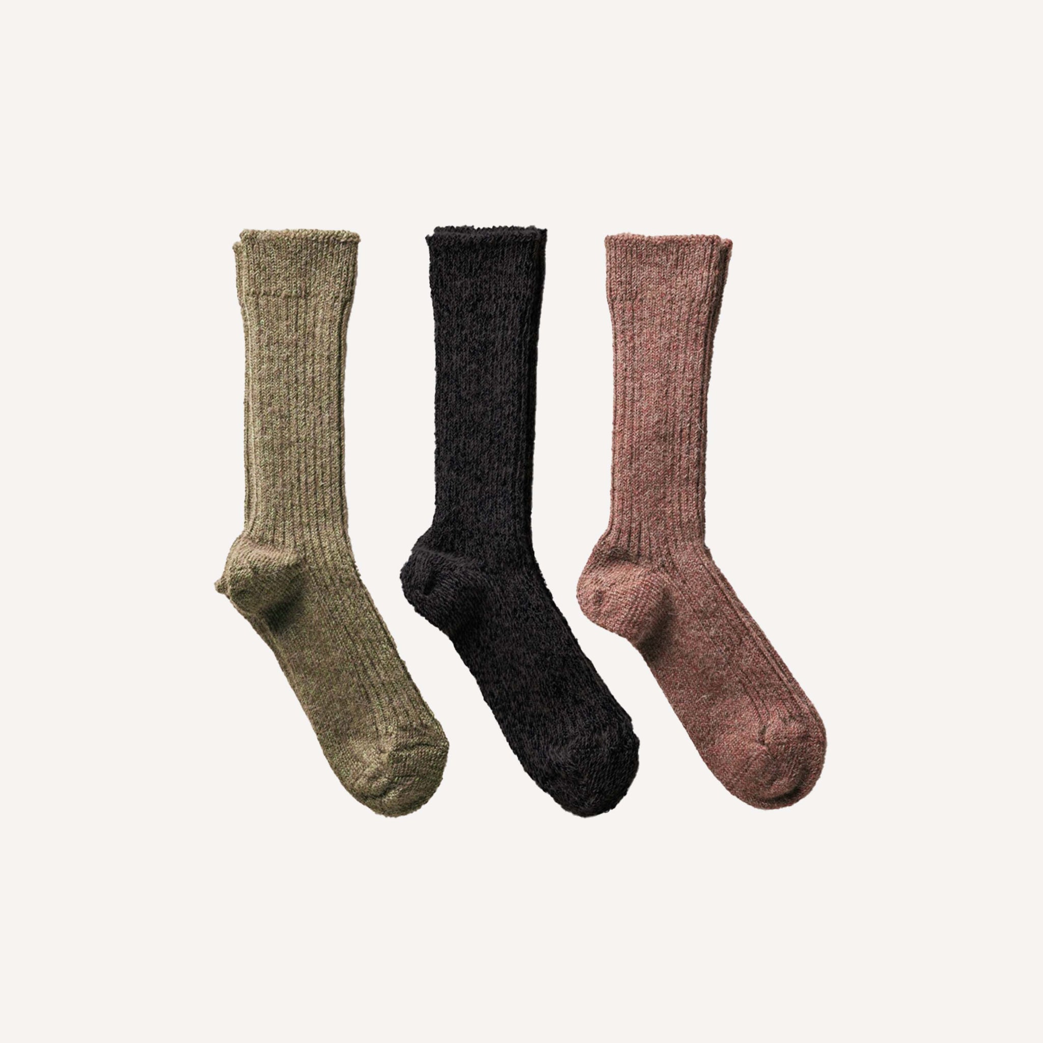 ALPACA LINEN RIBBED SOCKS