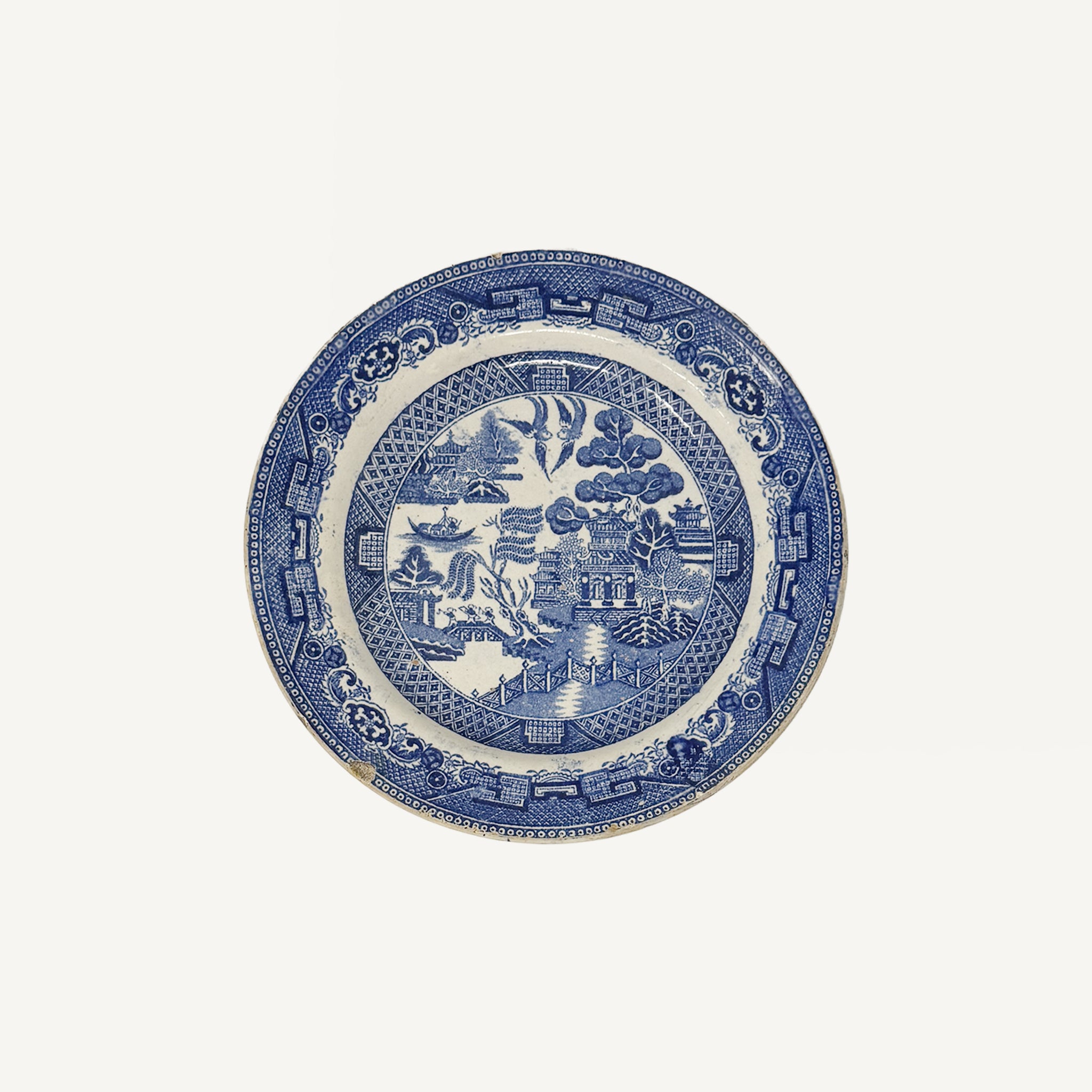 ANTIQUE BLUE WILLOW PLATE