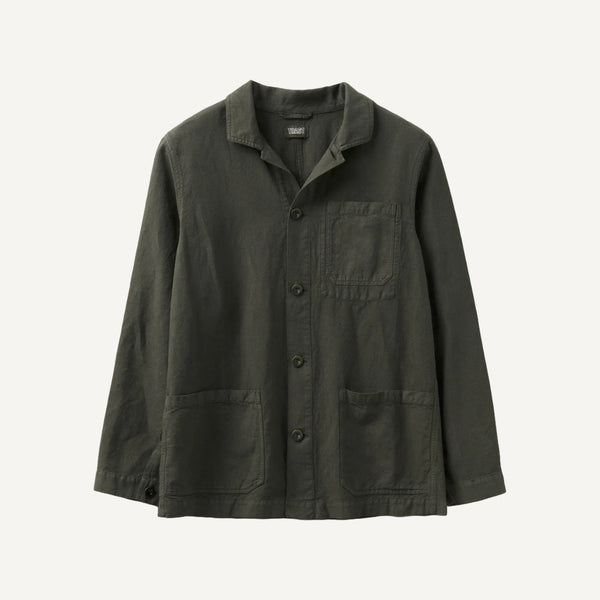 Arlo Garment Dyed Herringbone Jacket | Woodland Green