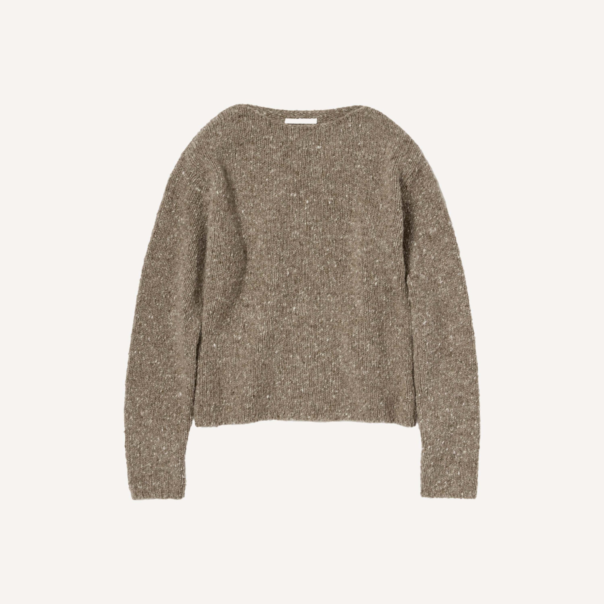 AURALEE HOMESPUN TWEED KNIT SWEATER