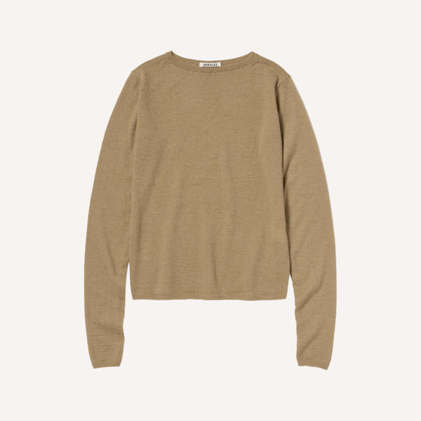 AURALEE HIGH GAUGE SOFT CASHMERE KNIT PULLOVER