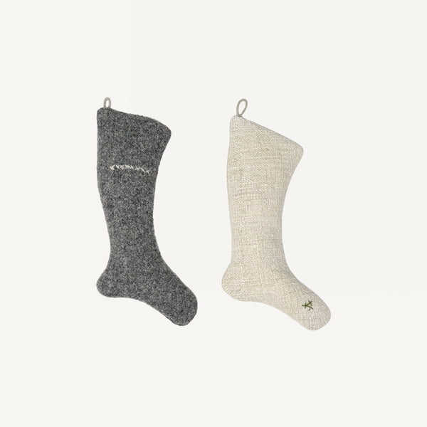 BALSAM ANTIQUE LINEN STOCKING ORNAMENTS