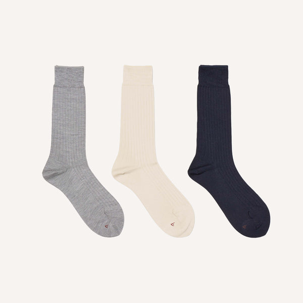 BABACO SILK WIDE RIBBED SOCKS