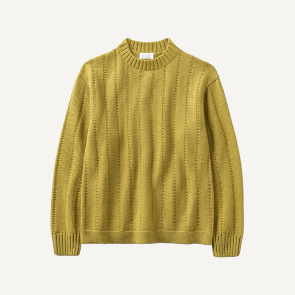 TOAST RIBBED WOOL COTTON GANSEY SWEATER