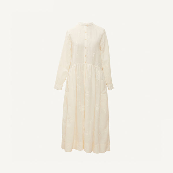 INJIRI EMBROIDED SPRIG DRESS