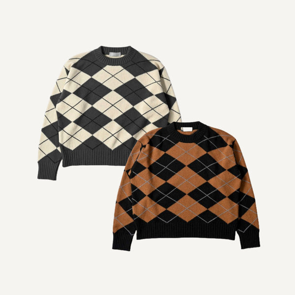 MARGARET HOWELL OVERSIZED ARGYLE JUMPER