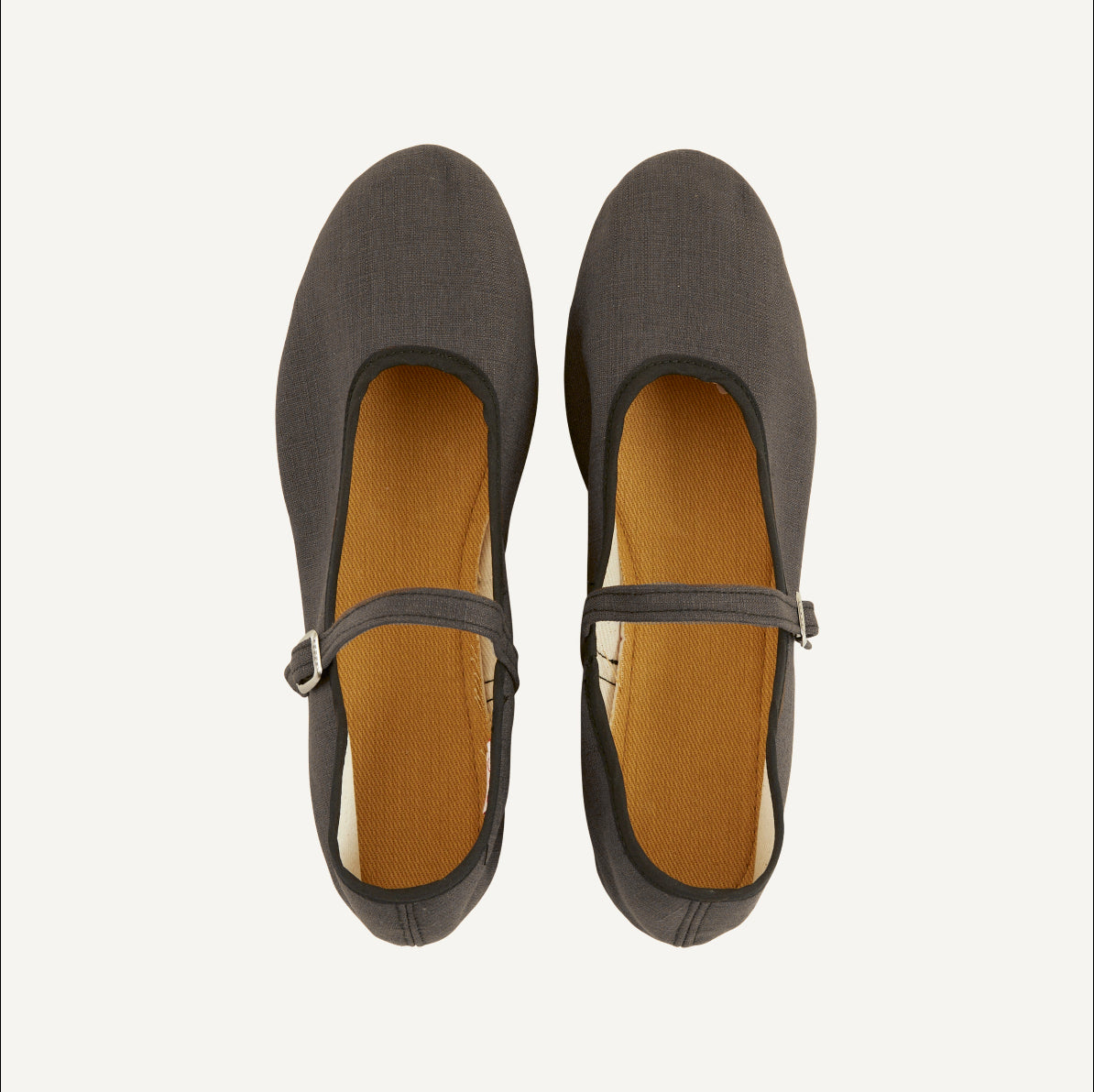 MARY JANE SHOES - WARM CHARCOAL LINEN