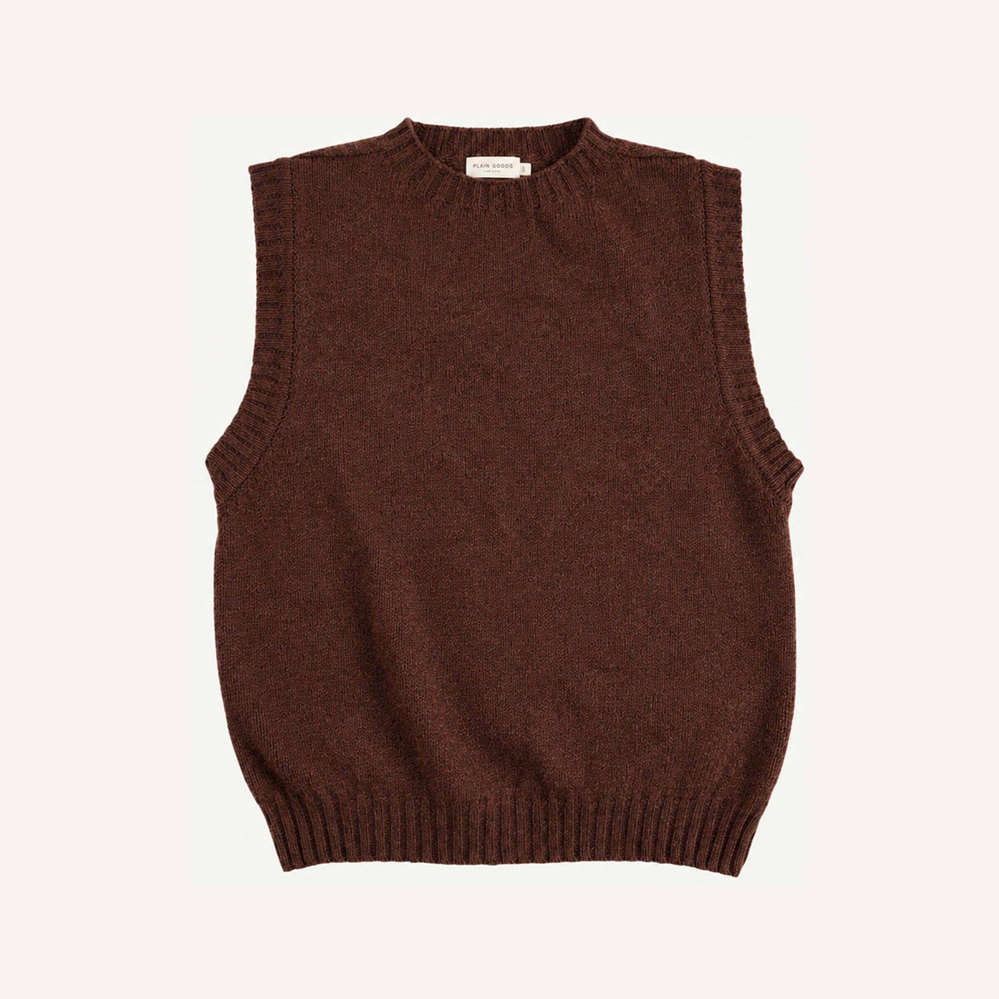 PLAIN GOODS SHETLAND CREWNECK VEST