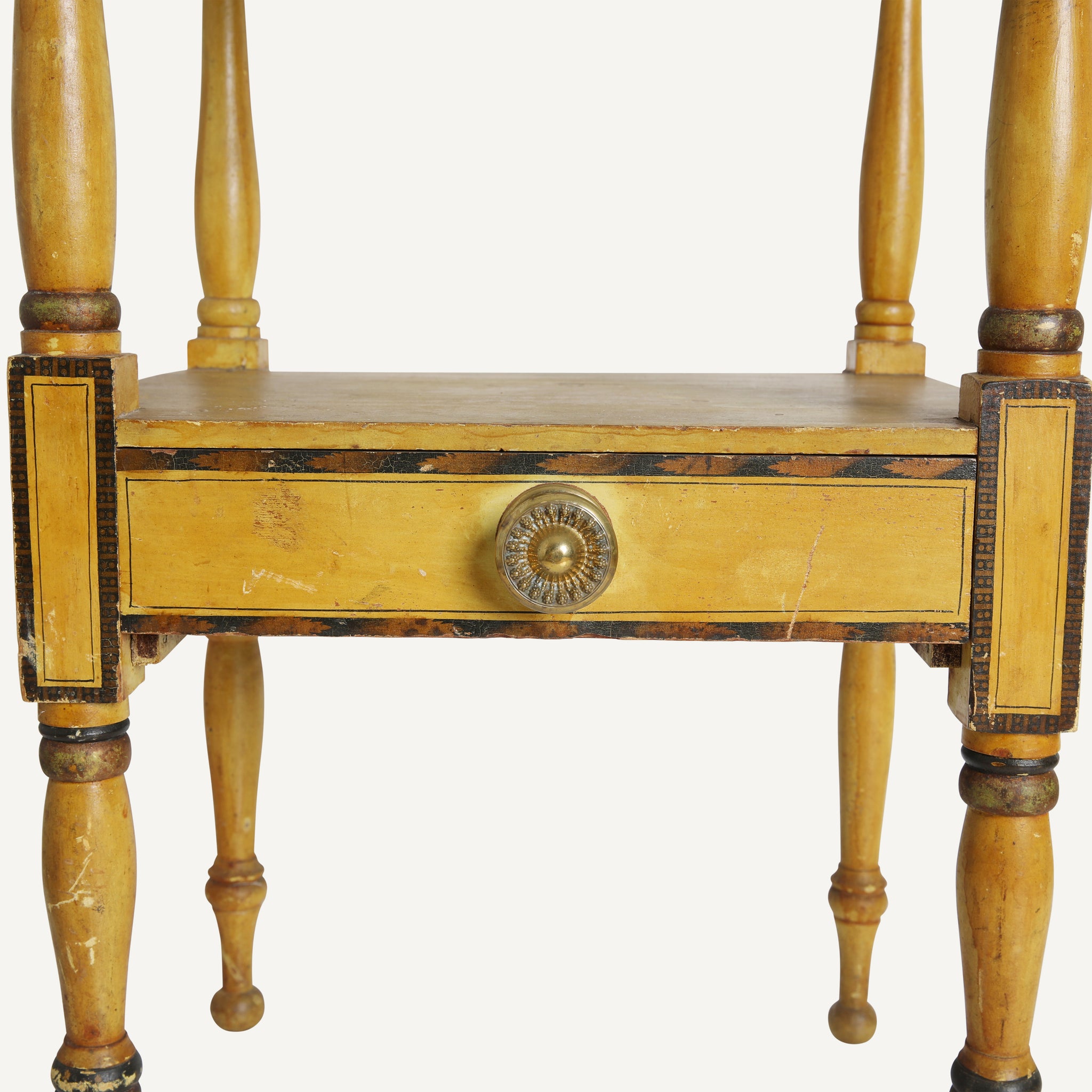 ANTIQUE PAINTED SHERATON GRAPEVINE WASHSTAND