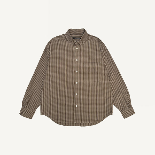 NICHOLSON & NICHOLSON CHECKED ROUND COLLAR SHIRT