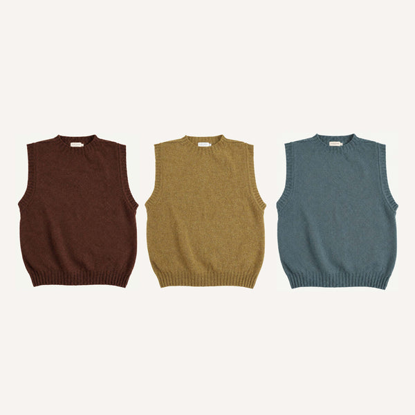 PLAIN GOODS SHETLAND CREWNECK VEST