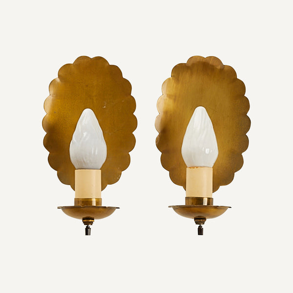 VINTAGE WASLEY PRODUCTS SCALLOPED SCONCES