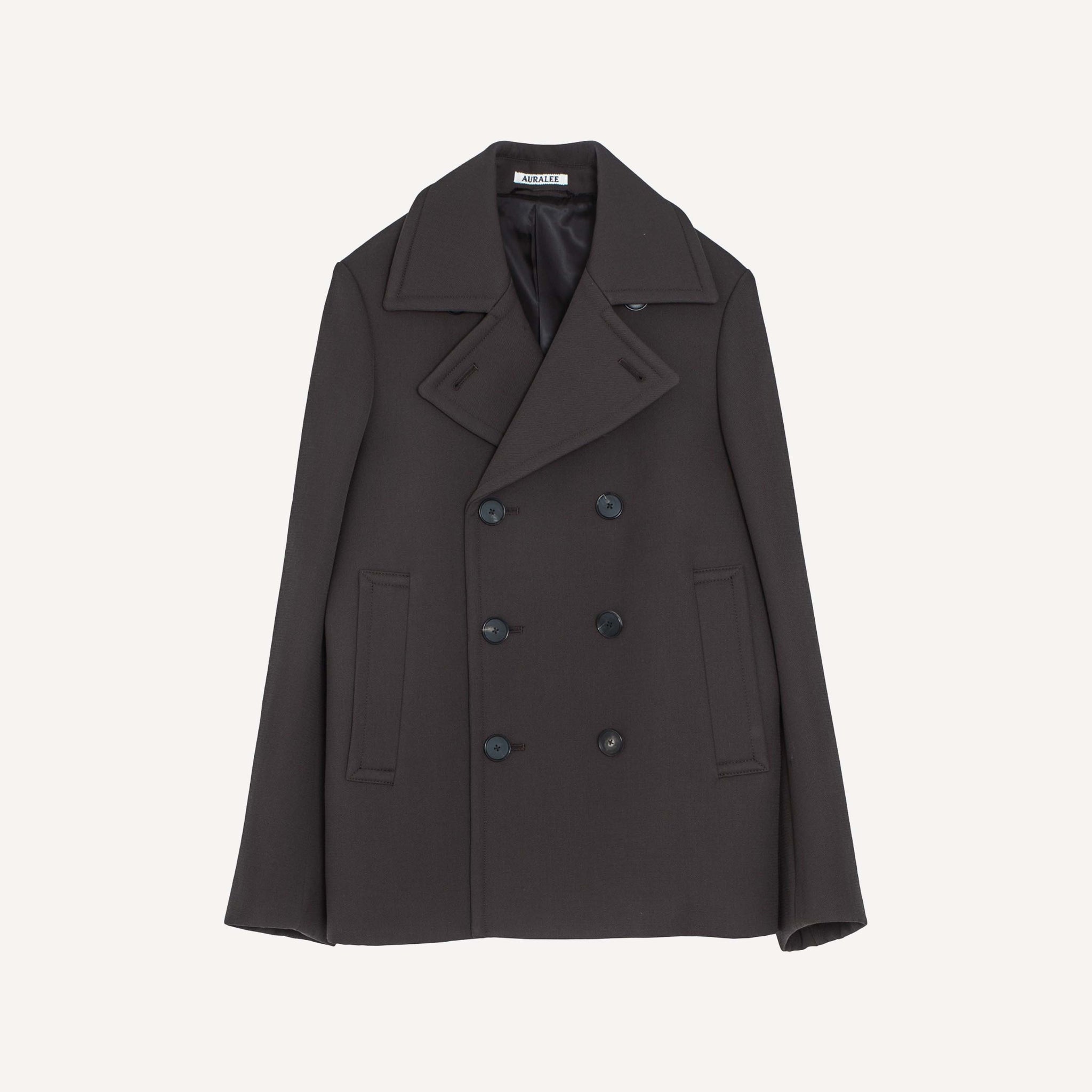 AURALEE TWISTED DOUBLE CLOTH PEACOAT