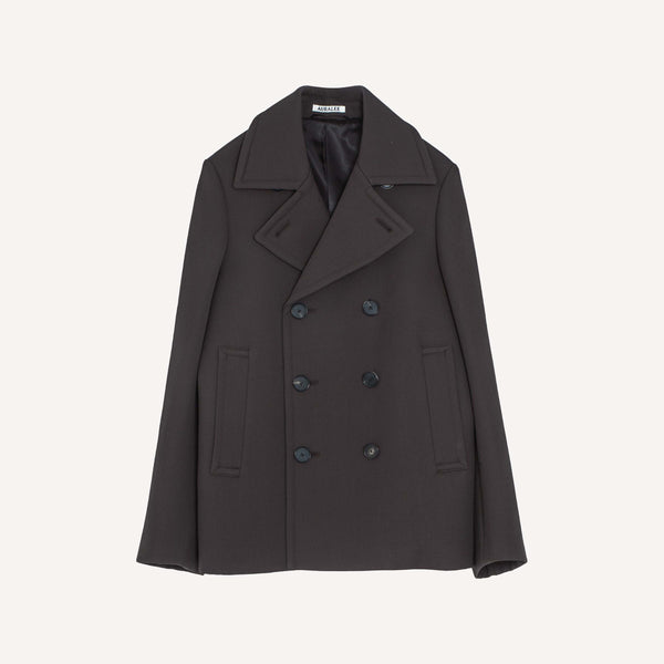 AURALEE TWISTED DOUBLE CLOTH PEACOAT