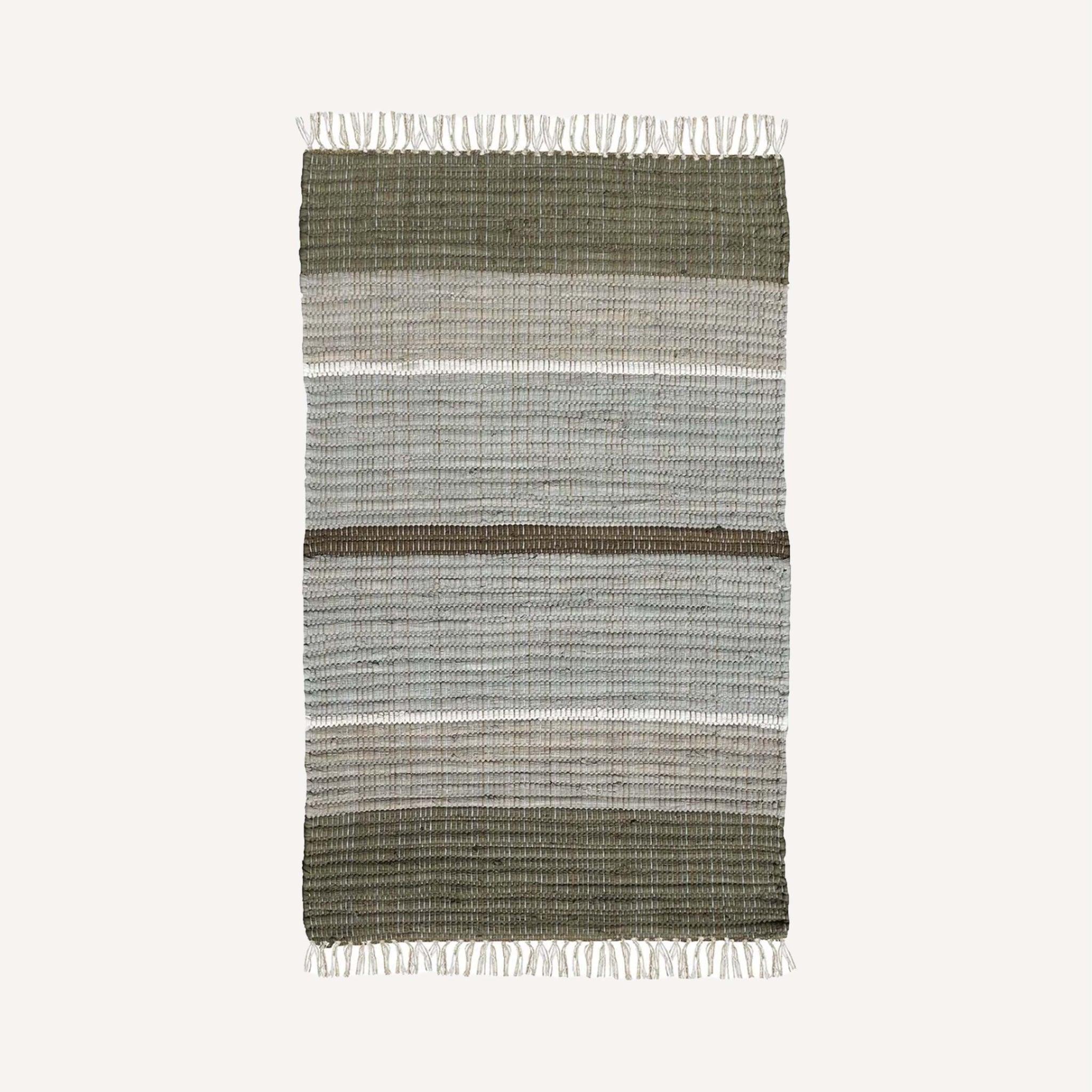 HAND-LOOMED STRIPED RAG RUG
