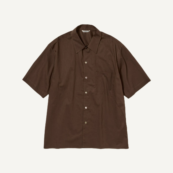 AURALEE WASHED FINX TYPEWRITER HALF SLEEVE SHIRT