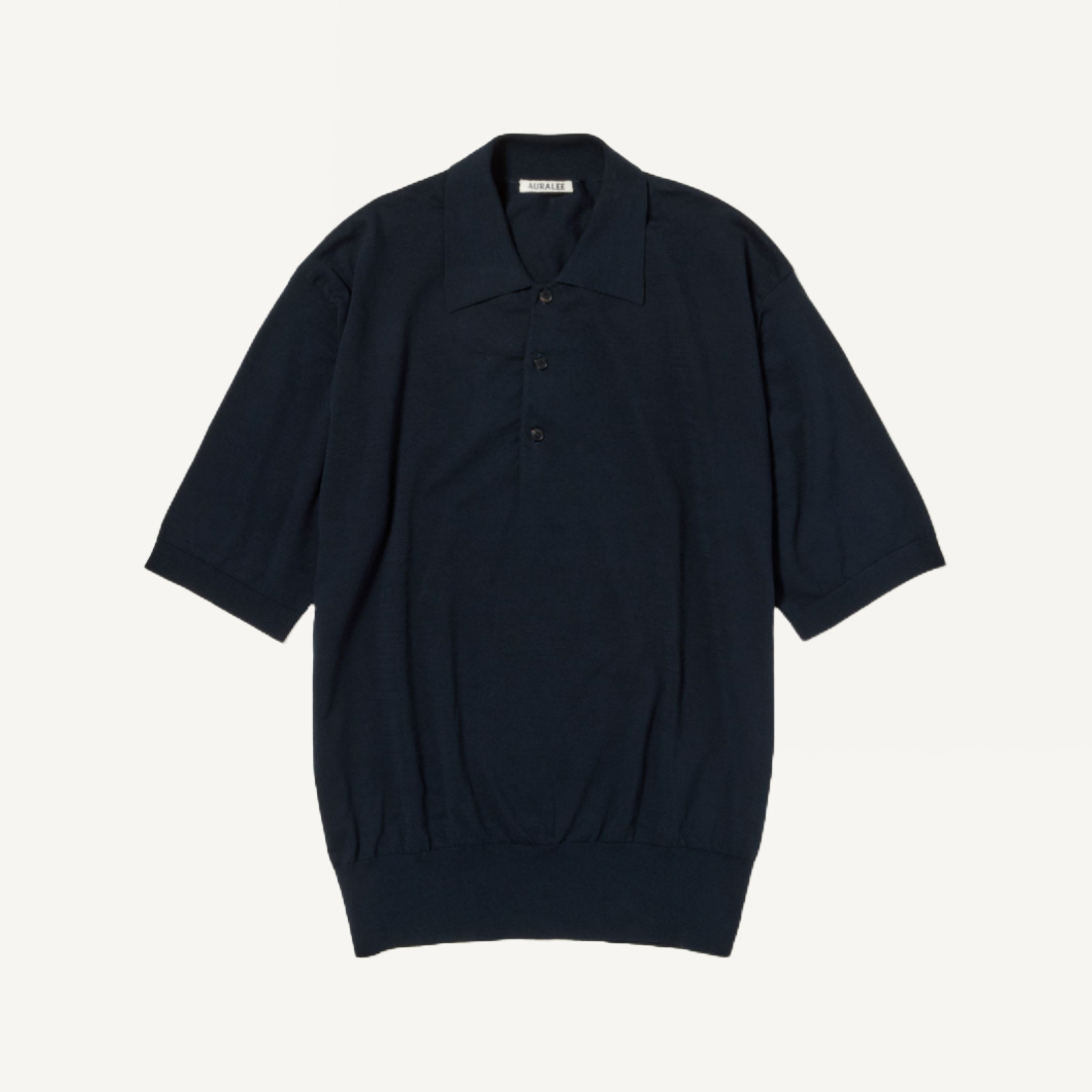 冬ギフト セ AURALEE GOODS PLAIN – POLO KNIT COTTON GAUGE HIGH SUPER トップス