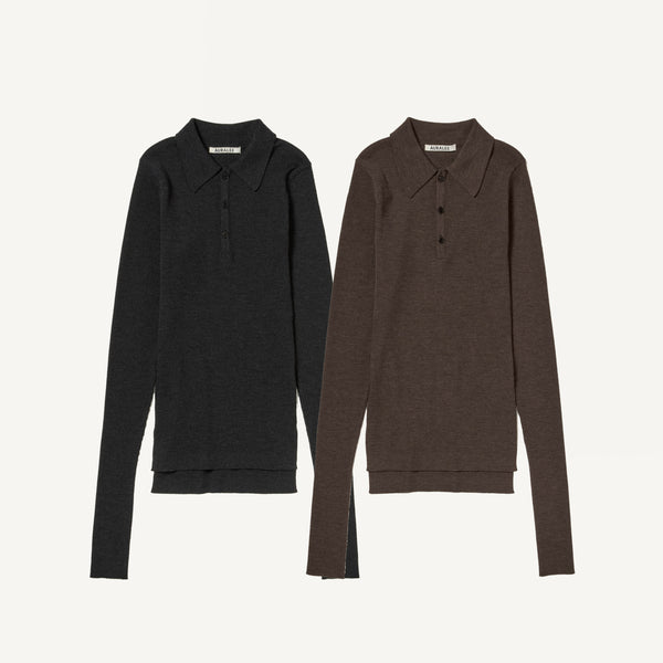 AURALEE SUPER FINE WOOL POLO
