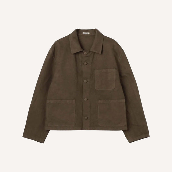 AURALEE GARMENT-DYED HEAVY TWILL WORK JACKET