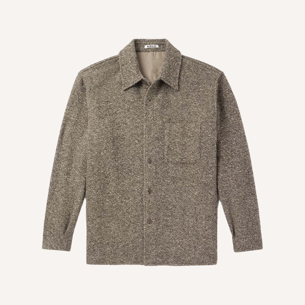 AURALEE WOOL TWEED OVERSHIRT