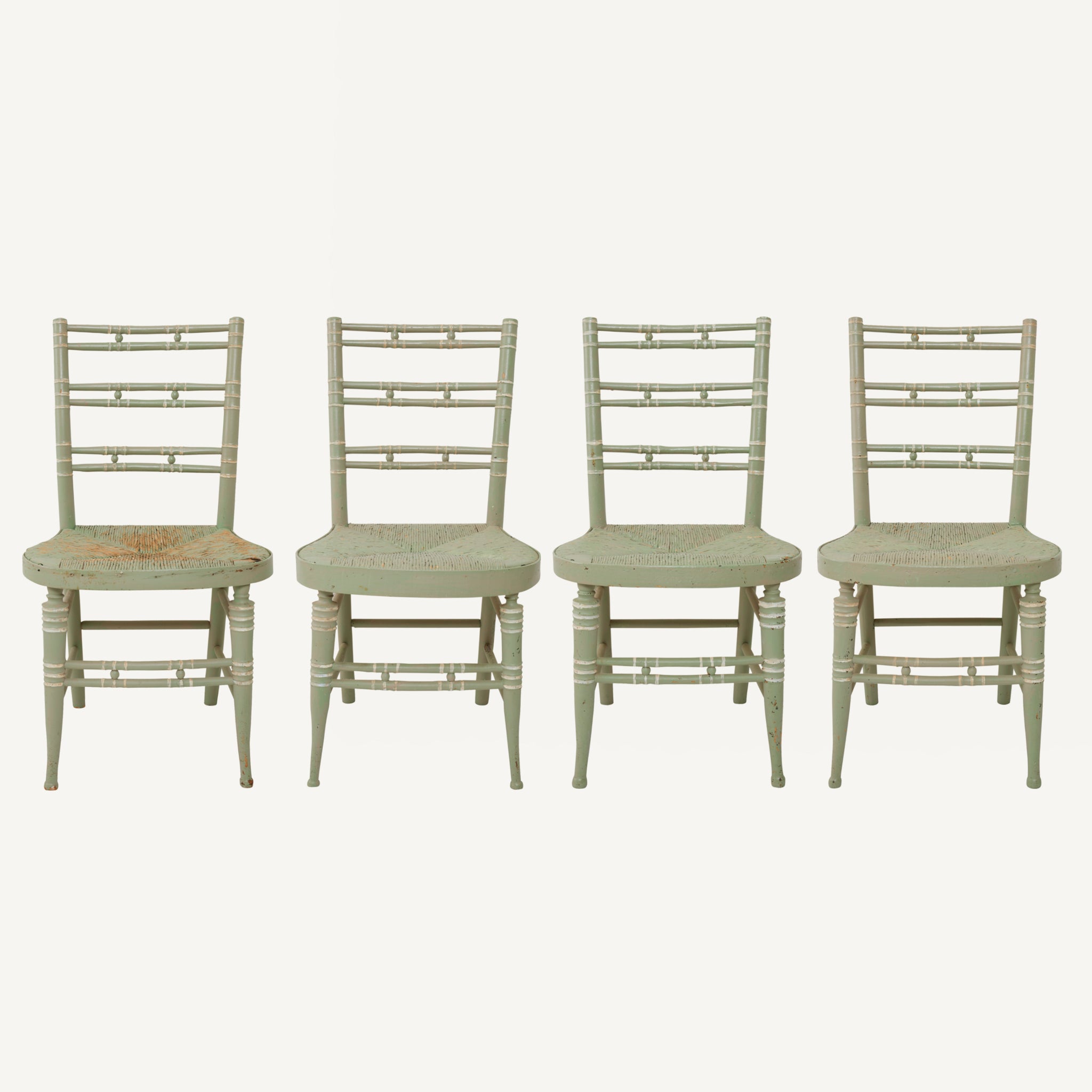 ANTIQUE FAUX BAMBOO DINING CHAIRS