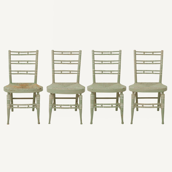 ANTIQUE FAUX BAMBOO DINING CHAIRS