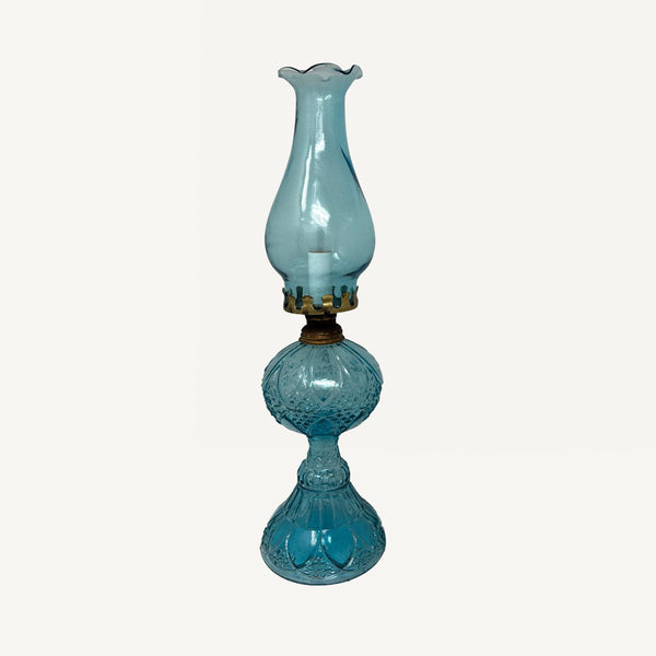 ANTIQUE ELECTRIFIED OIL LAMP