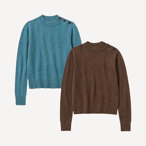 TOAST BUTTON SHOULDER SWEATER
